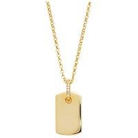 Simply Silver Gold Plated Sterling Silver 925 Tag Necklace