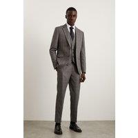 Skinny Grey Blue Highlight Check Suit Trouser