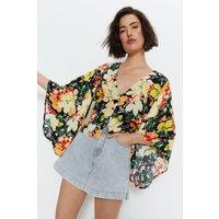 Floral Printed Button Through Blouse