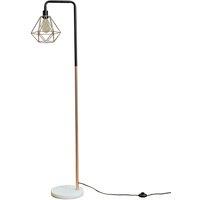 Talisman Black And Copper Floor Lamp With Copper Geometric Shade