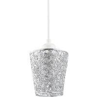 Industrial and Modern Twisting Metal Light Shade in Polished Silver - Cone Shape