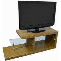 'Halo' - Chunky Tv Stand Entertainment Unit Coffee Table - Oak