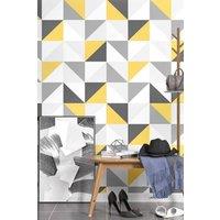 Modern Geometric Mosaic Squares Wallpaper Roll