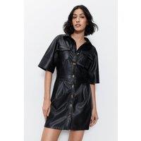 Faux Leather Mini Dress