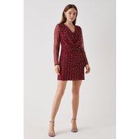 Debut London by Coast Bead And Pearl Cowl Neck Mini Dress