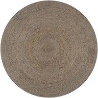 Handmade Rug Jute Round 90 cm Grey