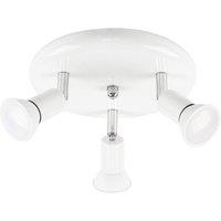 Round 3 Way White Ceiling Bar Spotlight