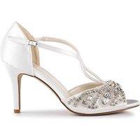 Satin 'Elin' High Heel Peep Toe Sandals