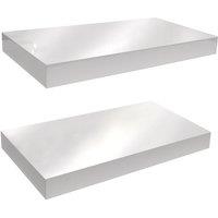 Wall Mounted 40cm Floating Shelf - Pack Of Two - White