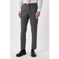 Skinny Grey Texture Grid Check Suit Trousers