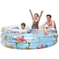 150 x 53cm Friendly Fun Fish Sea Design Inflatable Three Ring Paddling Water Pool