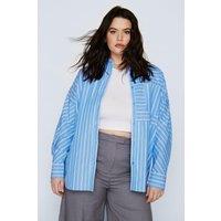 Plus Size Stripe Poplin Relaxed Shirt