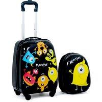 2Pcs 12" 16" ABS Kids Suitcase Backpack Luggage Set School Travel Lightweight