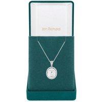 Rhodium Plated Cubic Zirconia Statement Crystal Pendant Necklace - Gift Boxed