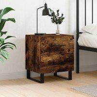 Bedside Cabinet Smoked Oak 40x35x47.5 cm Engineered Wood