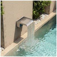 20cmW x 20cmD Wall-Mounted Water Blade Back Entry Garden Waterfall Pool Fountain