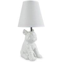 Bull Dog White Table Lamp