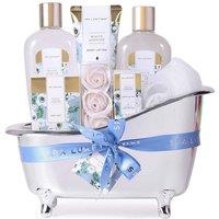 8pcs Jasmine Gift Sets Includes Body Lotion, Bubble Bath Set, Gift Baskets for Women