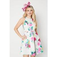 Debut London by Coast Floral Satin Racer Neck Mini Dress