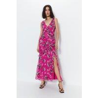 Premium Ruffle Detail Floral Maxi Dress