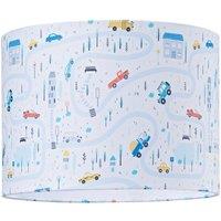 Children's Play Village Lamp Shade - Town City Car Roads Map with Cars & Trucks