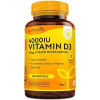 Vitamin D3 4000IU (100ug) Softgel Capsules 400 Days Supply