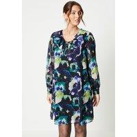 Printed Frill Shift Dress