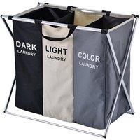 Large Detachable Laundry Basket Dirty Clothes Organizers Bag Sorter Hamper with Aluminum Frame