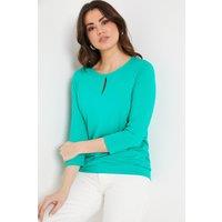 Jersey Keyhole Front Bubble Hem Top