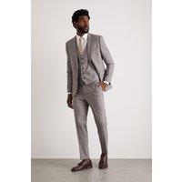 Skinny Fit Grey Fine Check Suit Trousers