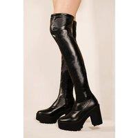 'Iris' Chunky Platform Heel Knee High Boots