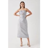 Debut London by Coast Glitter Strapless Column Midaxi Dress