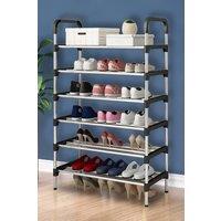 6 Tiers Shoe Rack Organizer Stainless Steel Stackable Space Saving Shoe Shelf