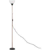 Dalby Copper And Black Single Uplighter Modern Floor Lamp With White Shade