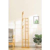 Bamboo Clothes Rack Coat Stand Standing Tree for Entryway Bedroom Office Classic Style