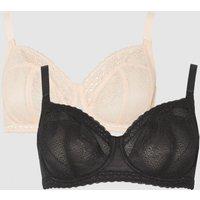 Dd+ 2 Pack Geo Mesh Non Pad Balcony Bra