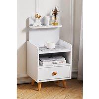 One Drawer Wooden Bedside Table With Wooden Legs