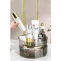 360 Rotating Makeup Storage Cosmetic Organizer Tray with Drawer for Vanity Kitchen Bathroom