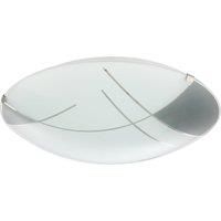 Contemporary Designer LED Opal White Glass Ceiling Light with Grey Gloss Decor