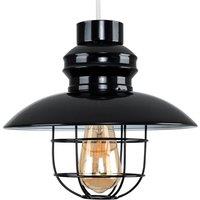 Penglai Black Pendant Ceiling Shade With Filament Bulb