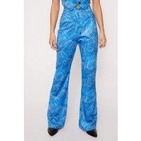 Premium Paisley Velvet Tailored Flare Pants