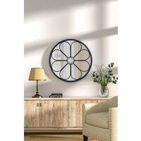 Dia 60cm Metal Round Floral Art Deco Window Wall Mirror