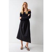 Bardot Poplin Hem Dress