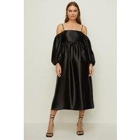 Rachel Stevens Cold Shoulder Satin Dress