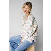 Space Dye V Neck Knit Sweater