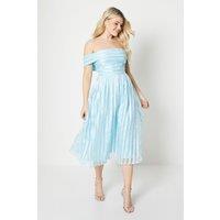 Debut London by Coast Organza Stripe Bardot Midi Dress