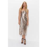 Metallic Bandeau Midaxi Dress