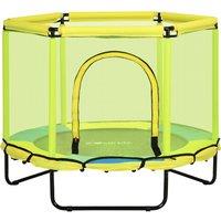 4.6 FT Kids Trampoline with Security Enclosure Net Bungee Gym, Yellow