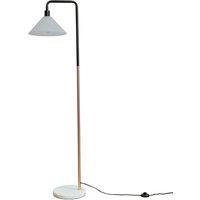 Talisman Black And Copper Marble Base Floor Lamp With Pendant Glass Shade And LED Filament Amber Bulb