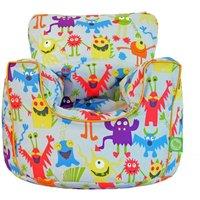 Cotton Grey Monsters Bean Bag Arm Chair Toddler Size